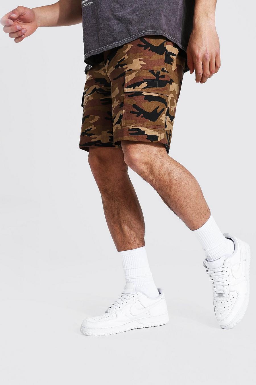 Brown Camo Twill Cargo Short image number 1