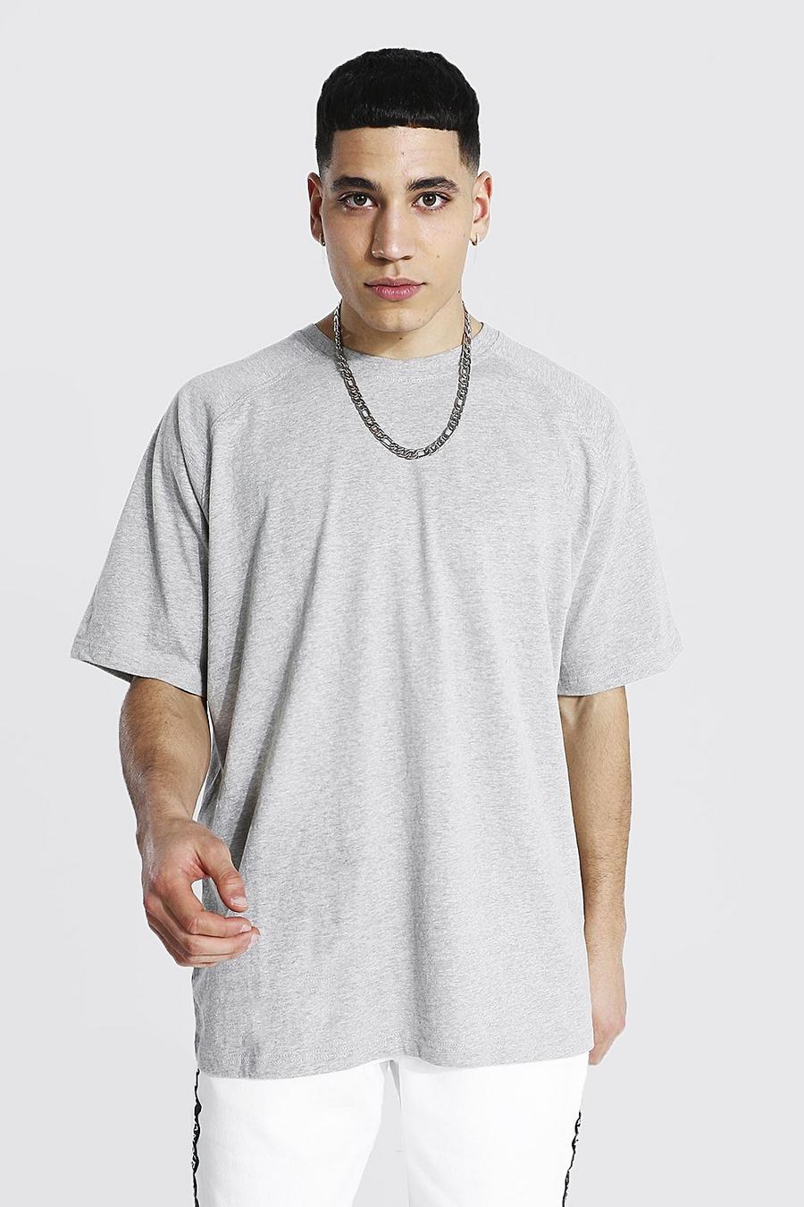 T-shirt coupe oversize en raglan, Gris chiné grey image number 1