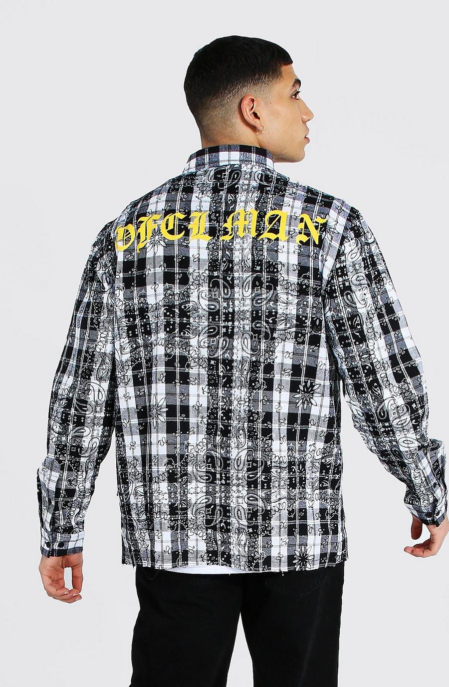 White Offcl Bandana Print Flannel Overshirt image number 1