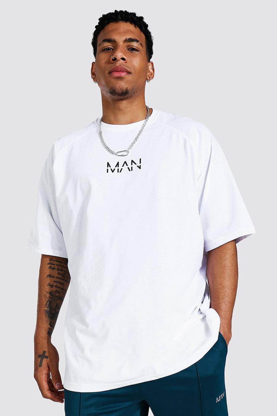 White Original MAN Oversize t-shirt med raglanärm image number 1