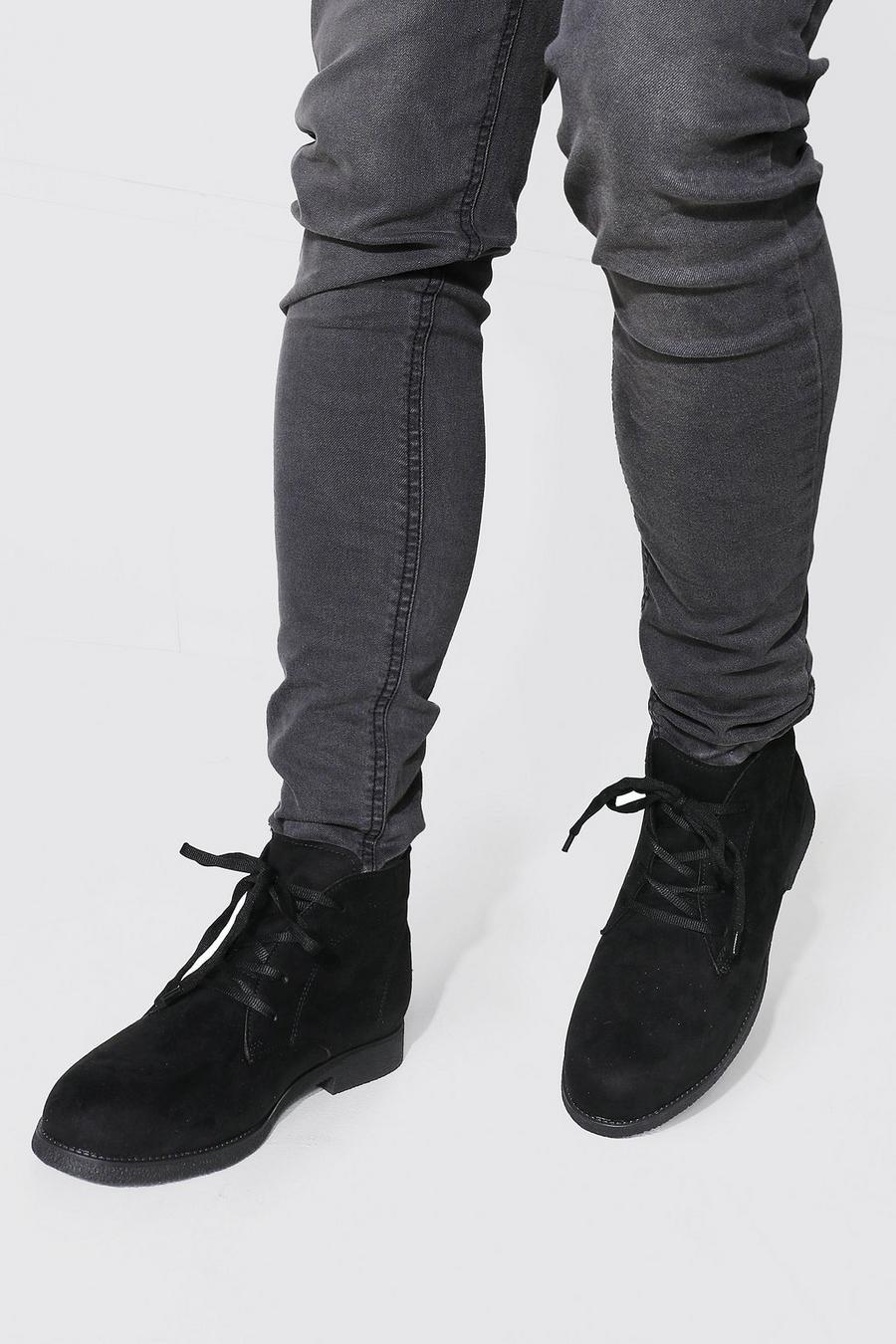 Desert boots en faux daim, Black noir image number 1