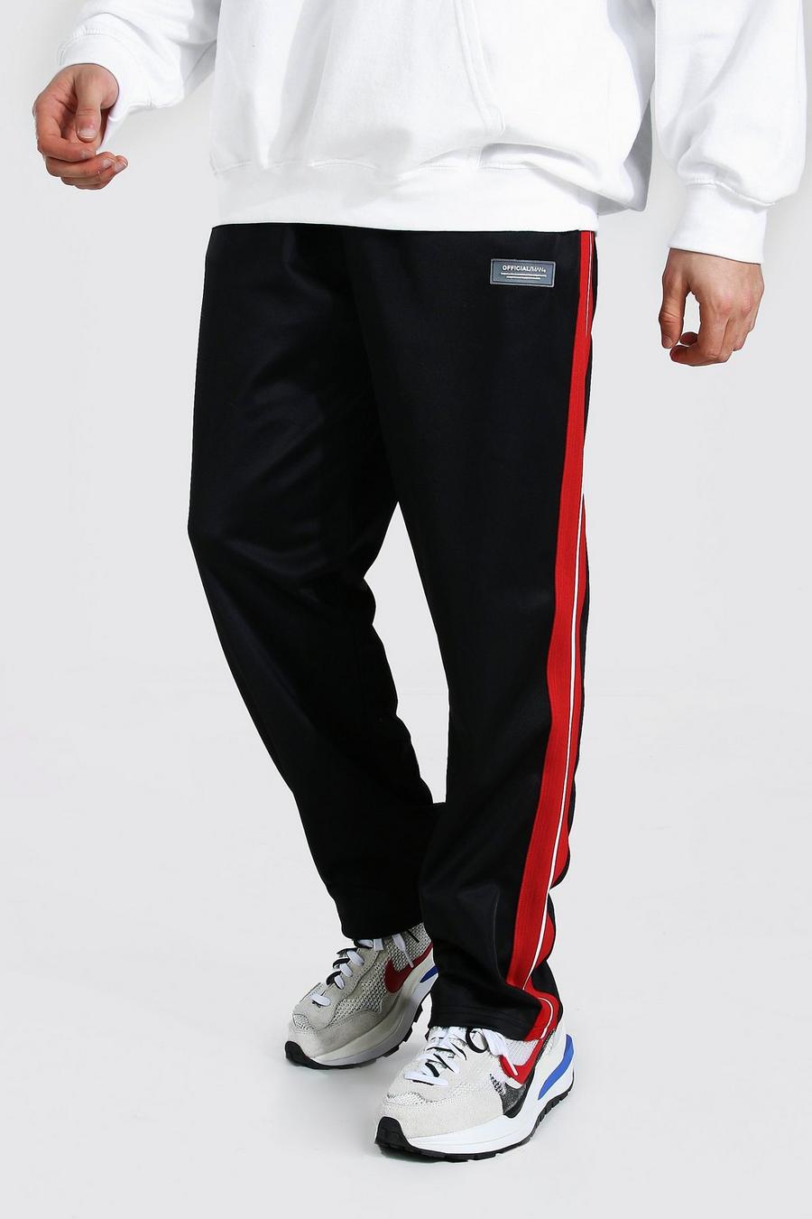 Red Loose Official Man Tricot Joggers With Tape image number 1