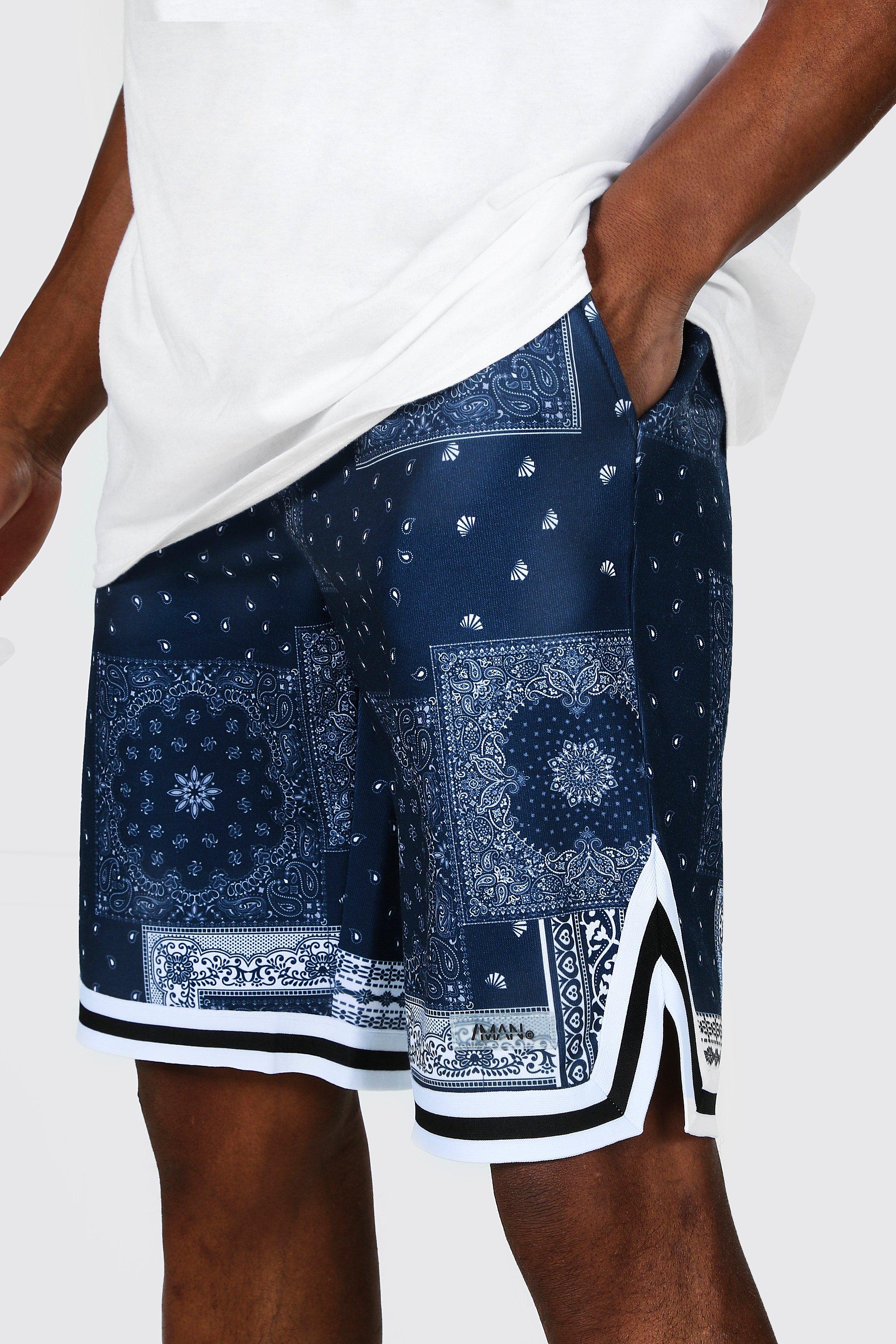 Bandana Mesh BB Shorts in Navy Blue