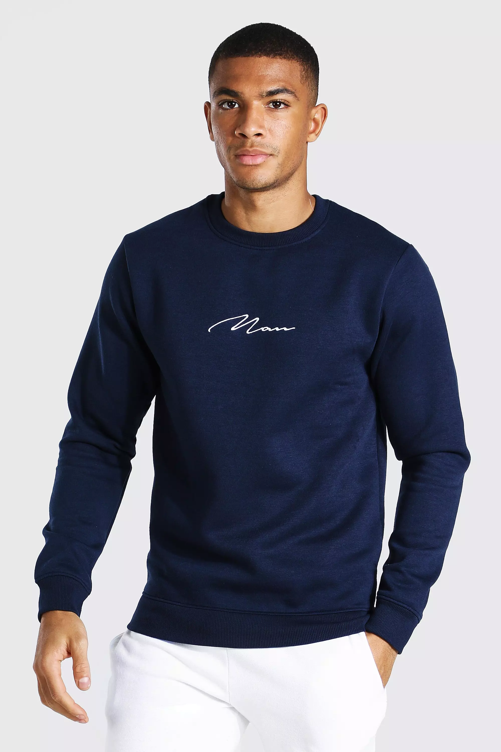 Slim fit crew neck sweatshirt on sale