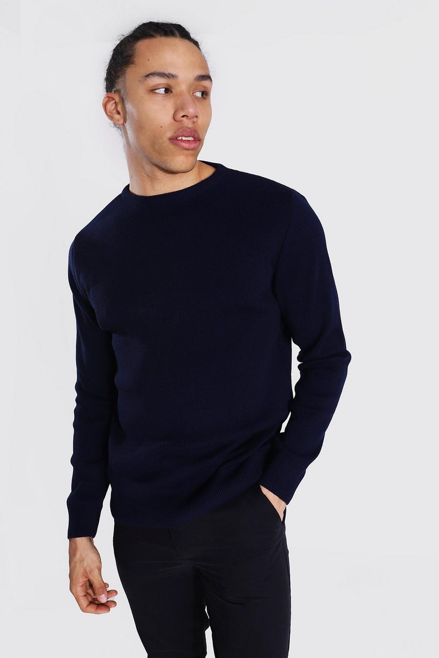Navy Tall Basic Crew Neck Sweater image number 1