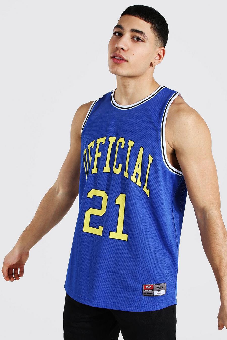MAN Official Airtex Basketball-Trägerhemd, Blau image number 1