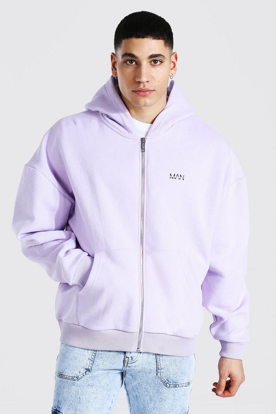 Lilac Original MAN Boxig hoodie med dragkedja image number 1