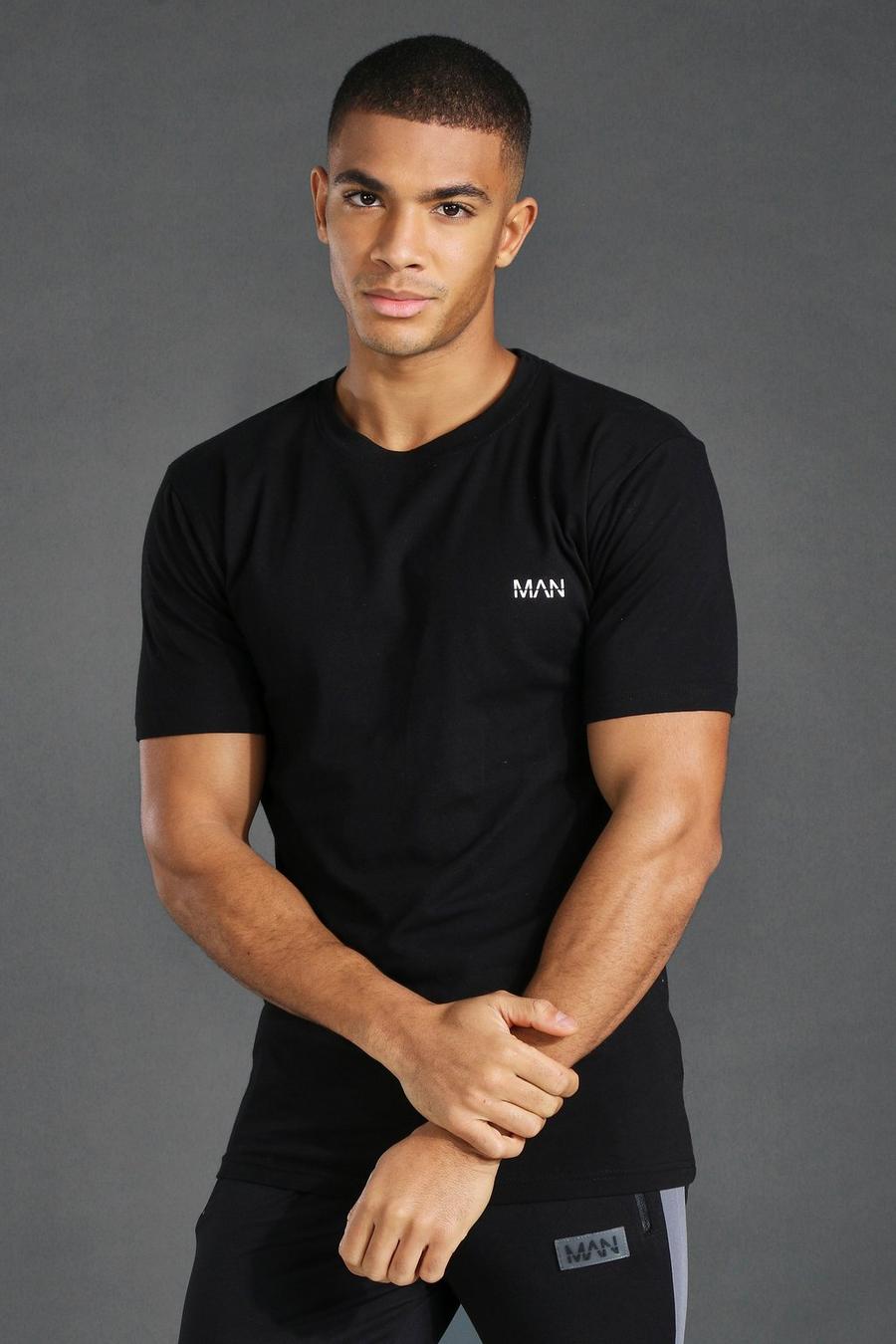 Black Short Sleeve Active Gym T-shirt image number 1
