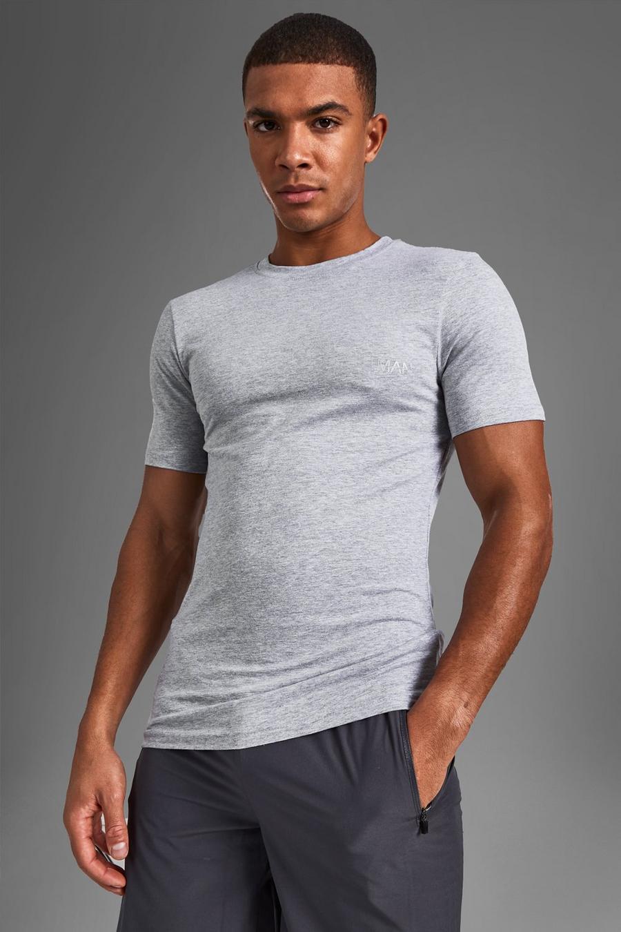 Grey Short Sleeve Active Gym T-Shirt image number 1