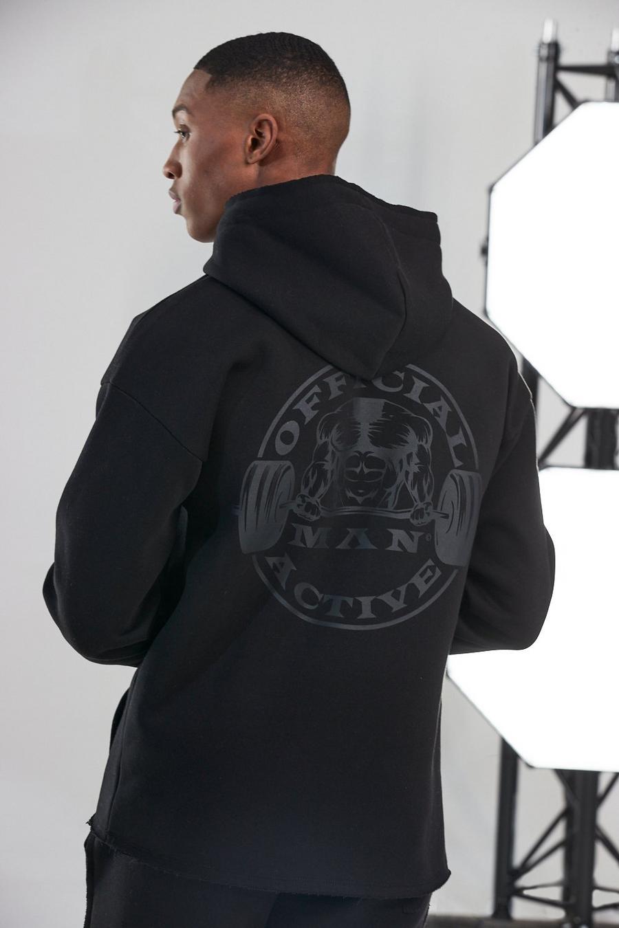 Man Active Raw Official Large Logo Hoodie image number 1