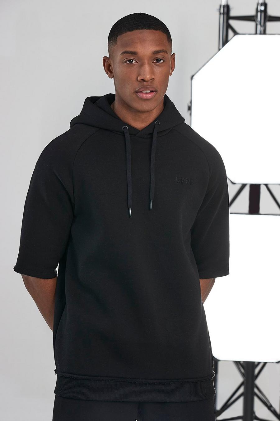 Black MAN Active Oversize kortärmad hoodie image number 1