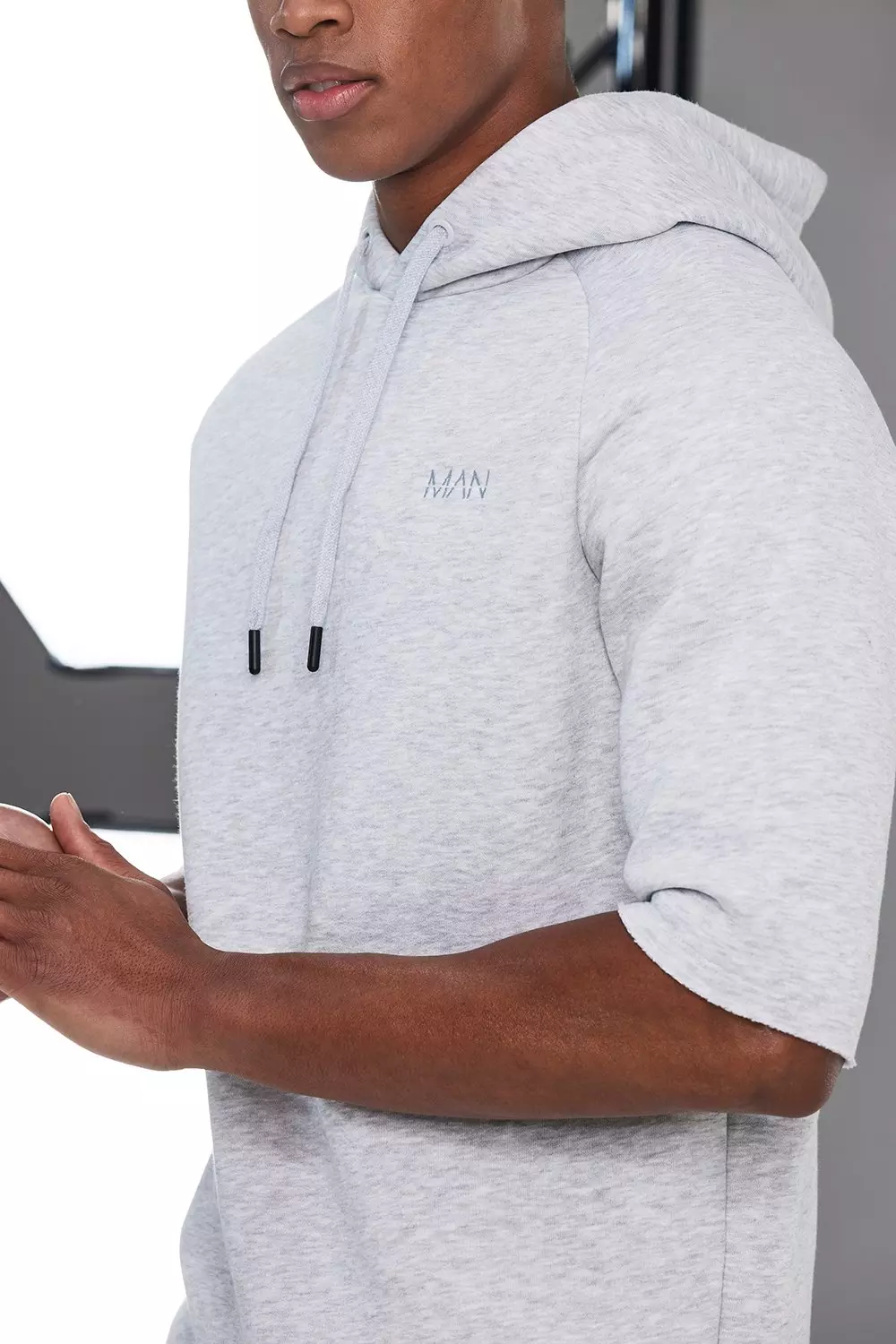 Man Active Oversized Short Sleeve Hoodie