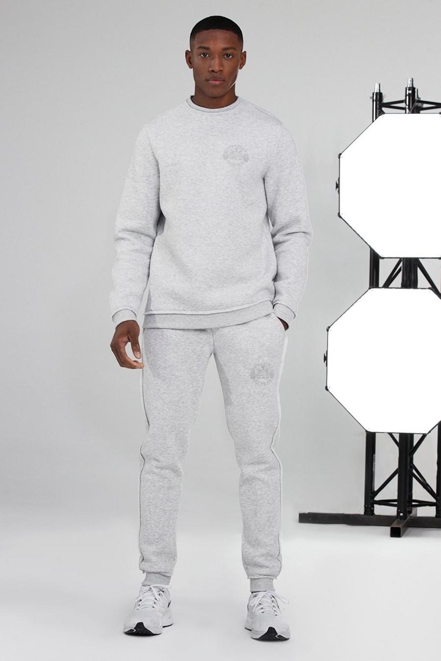 White Man Active Sweater Raw Edge Tracksuit image number 1