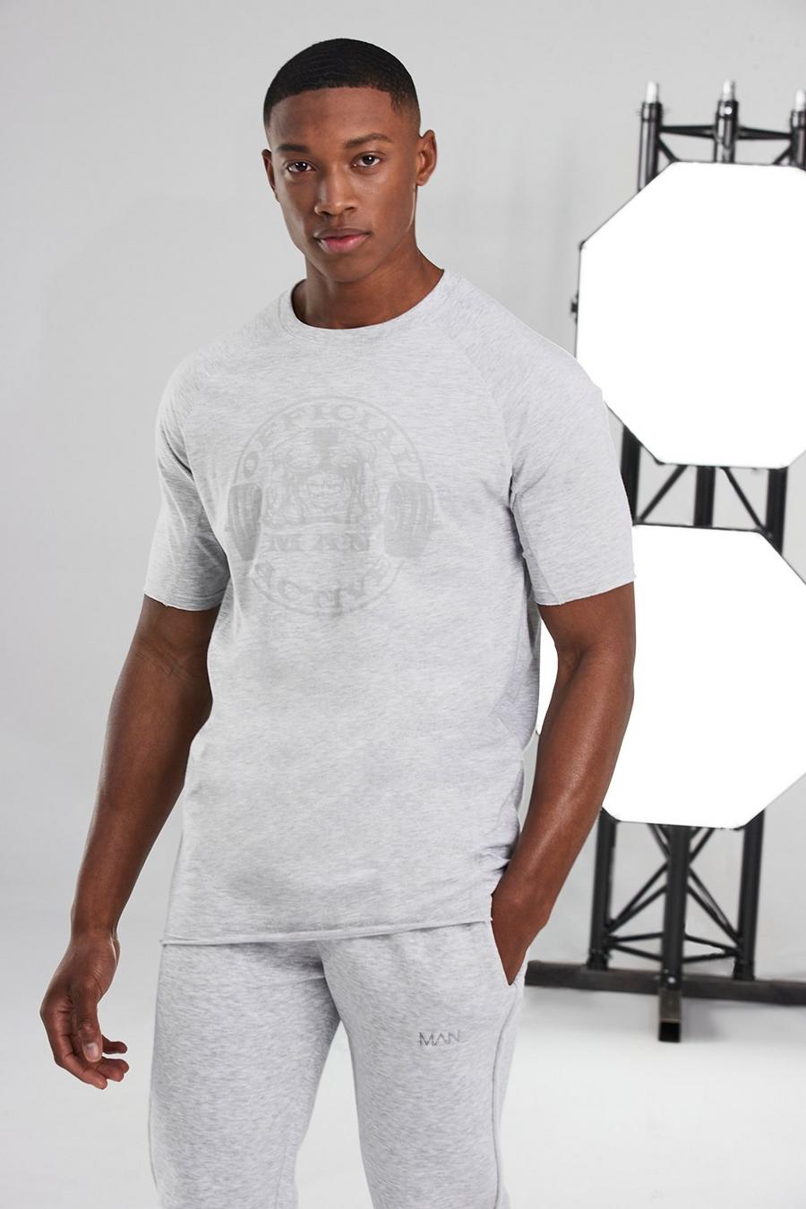 White Man Active Muscle Fit Raglan Logo T-shirt image number 1