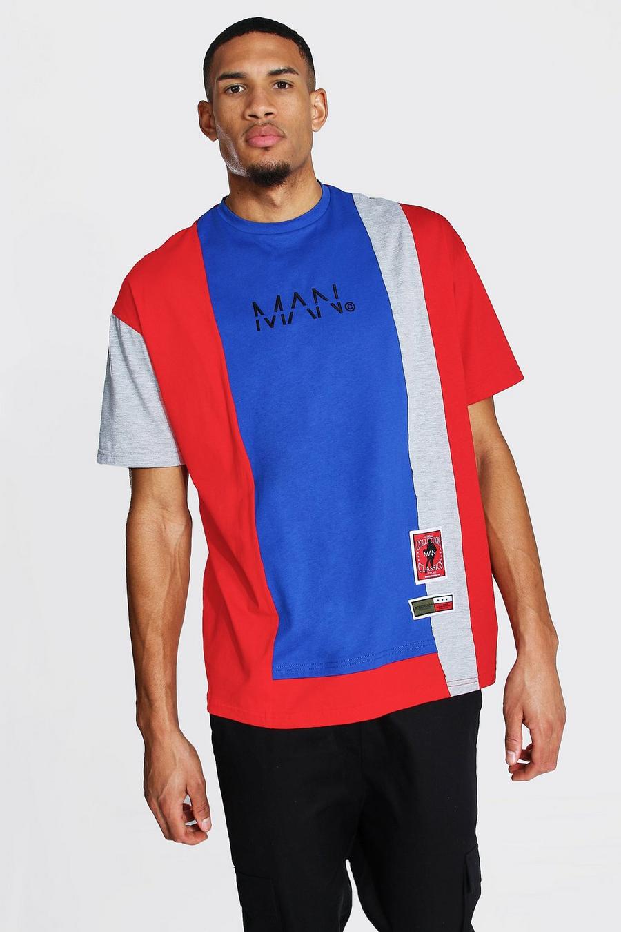Red Tall Man Colourblock Oversized T-shirt image number 1