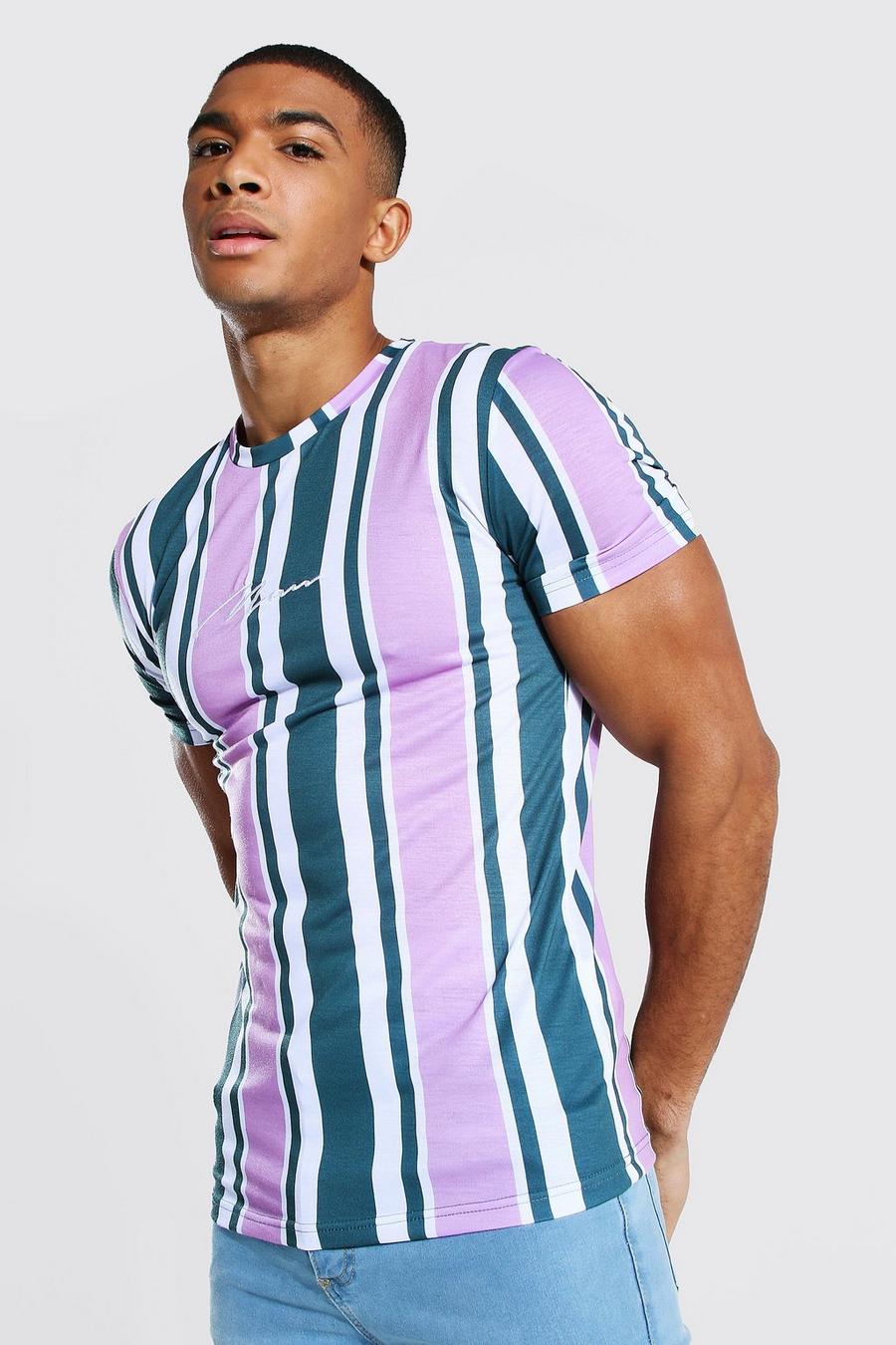 Forest Muscle Fit Man Signature Stripe T-shirt image number 1