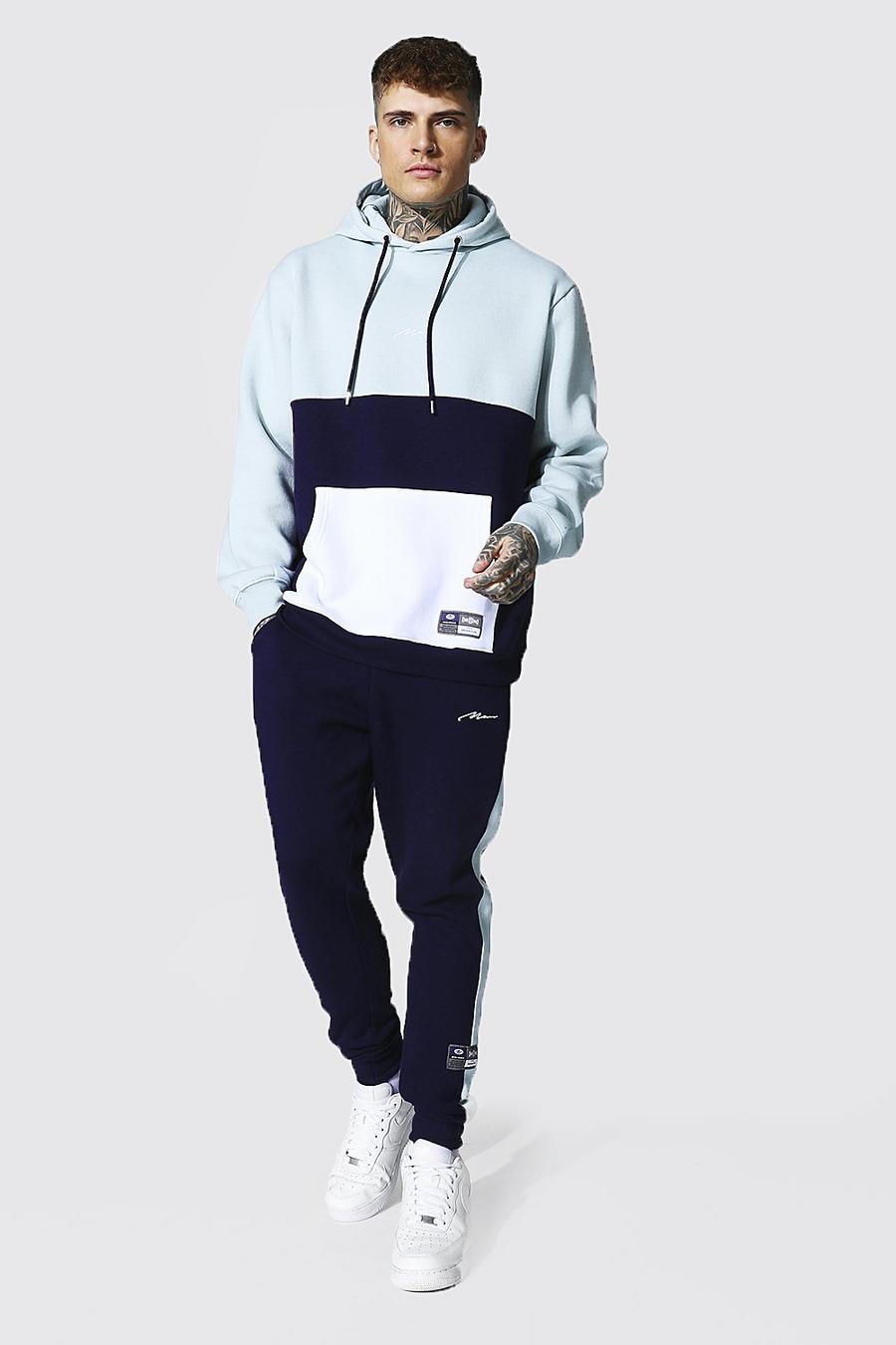Grey Man Signature Colour Block Hooded Tracksuit image number 1