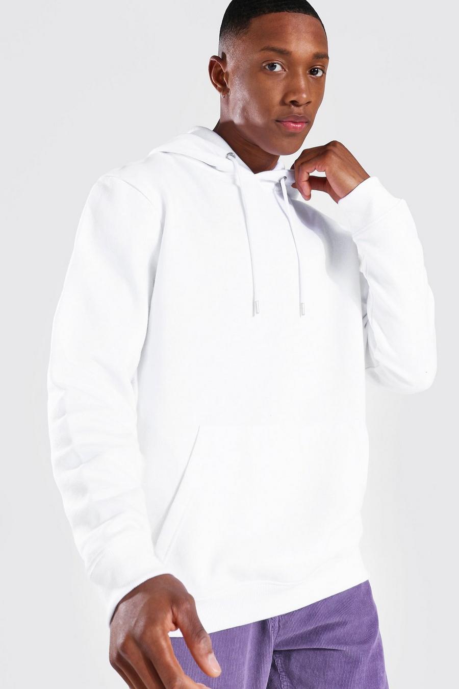 White Basic Over The Head Hoodie image number 1