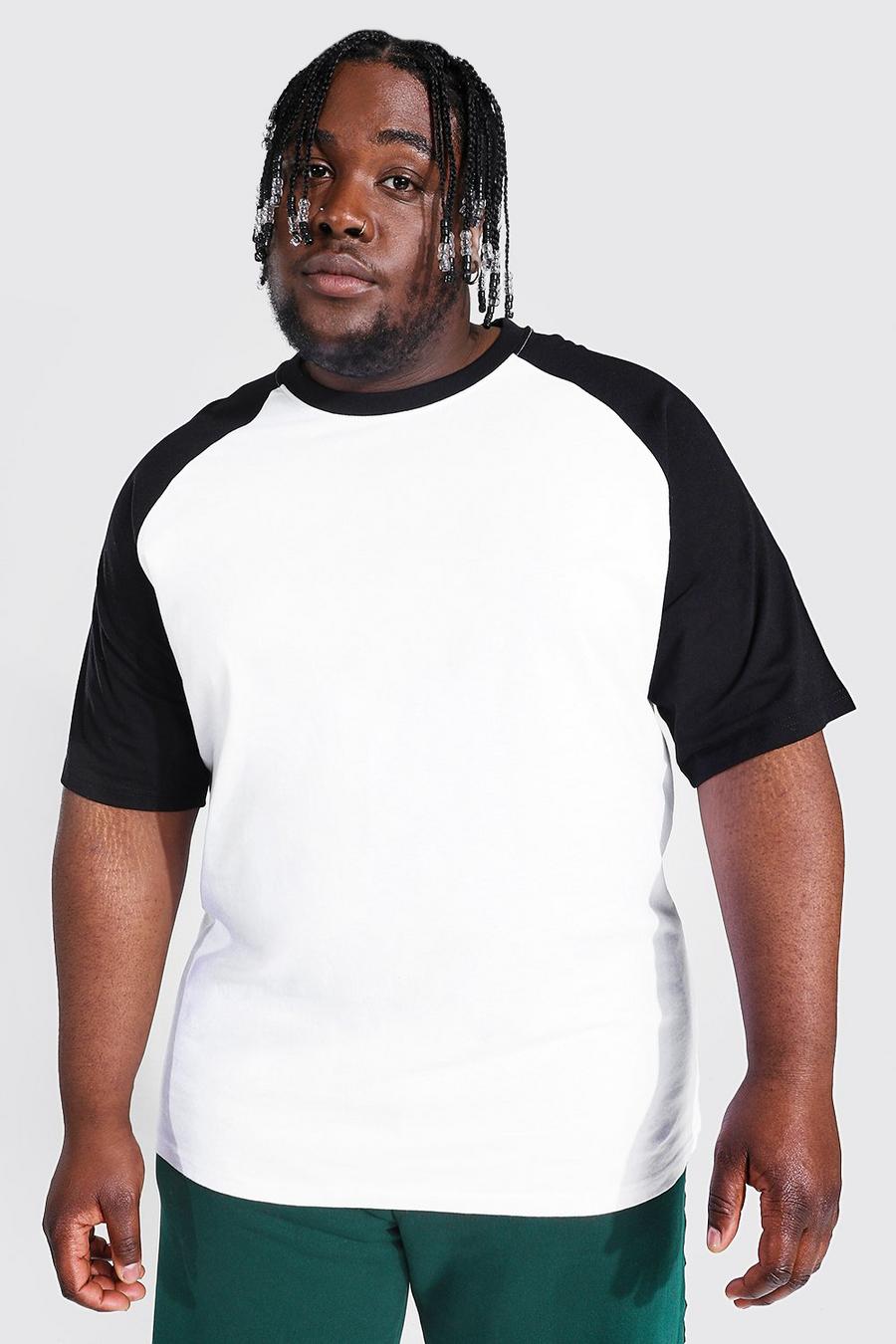 Black Plus Size Contrast Raglan T-shirt image number 1