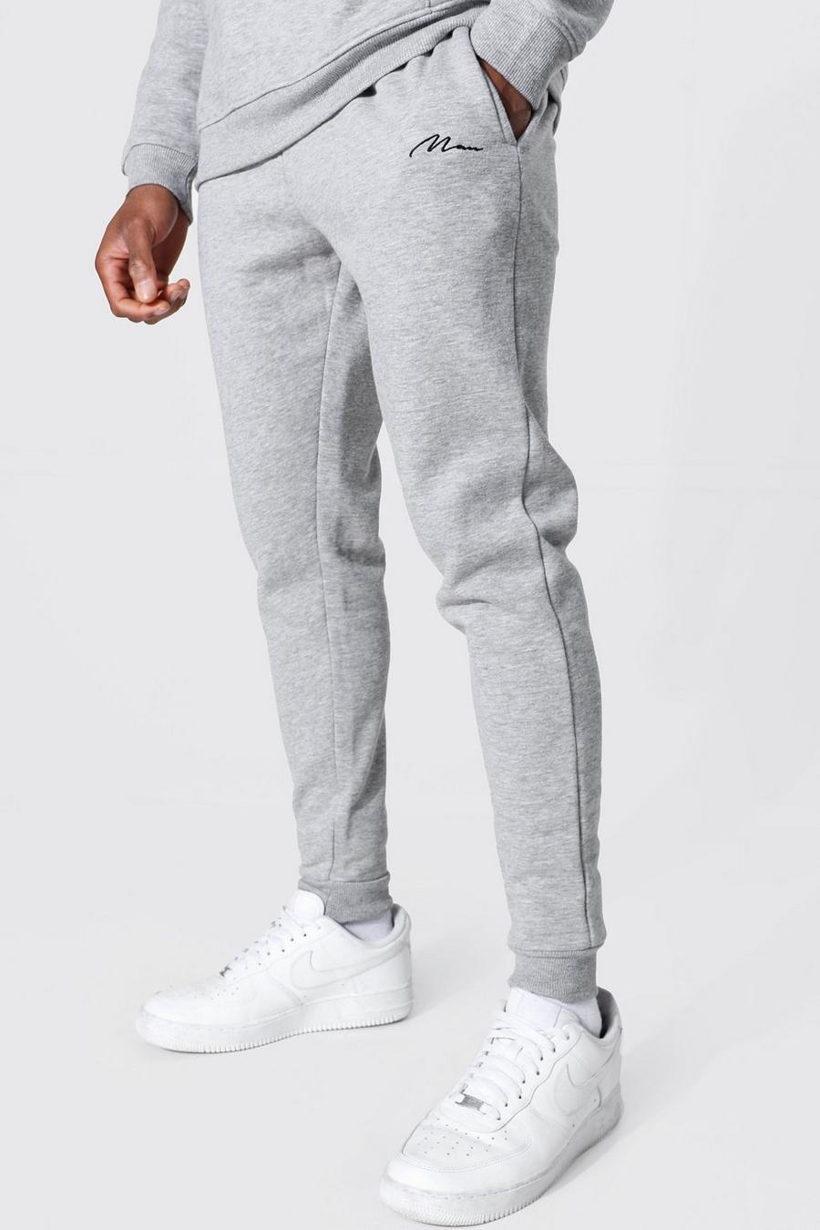 Pantaloni tuta Skinny con scritta , Grey marl image number 1