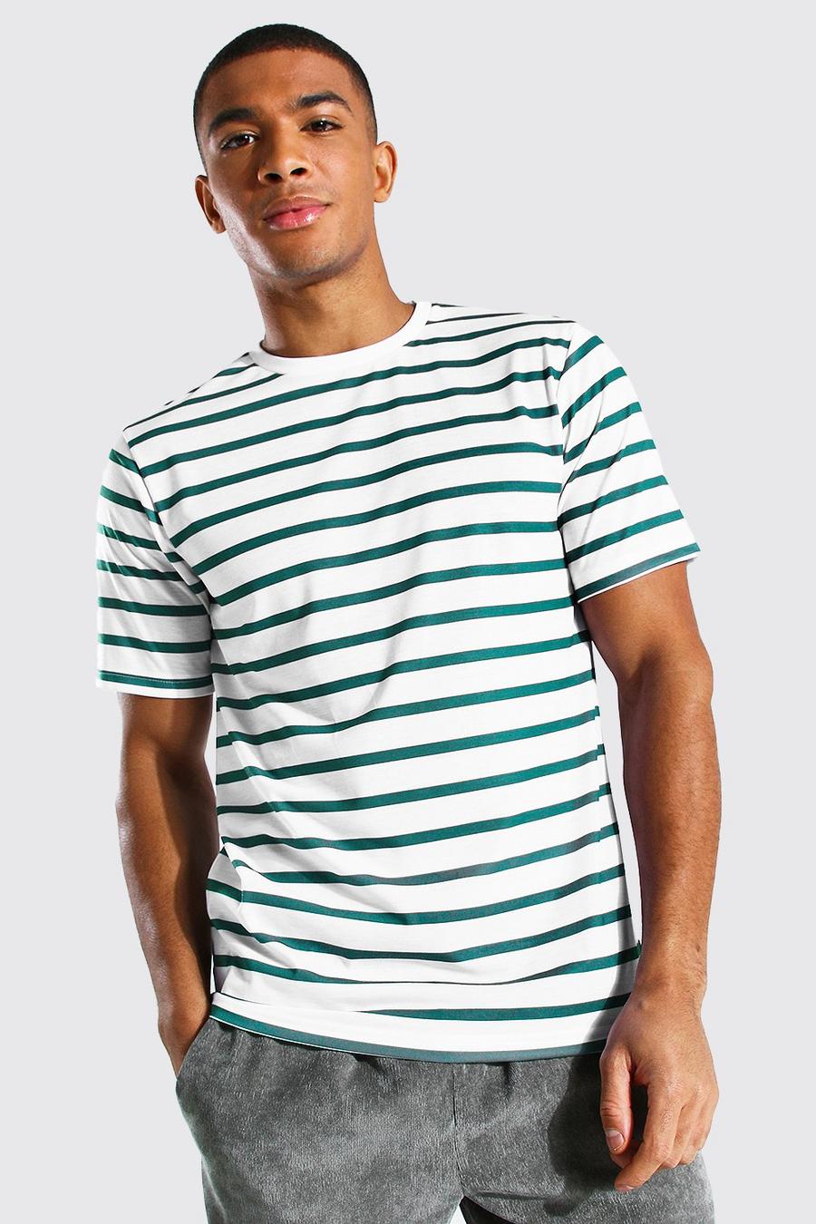 T-shirt à rayures horizontales, Green grün image number 1
