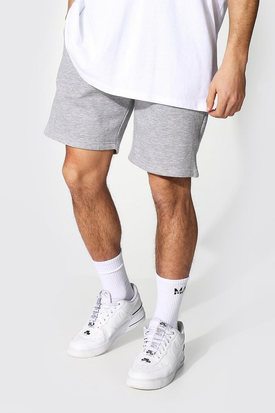 Grey marl  Regular Fit Jersey Shorts image number 1