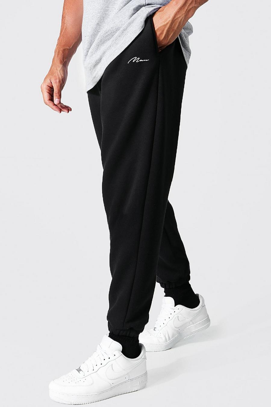 Black Recycled Man Signature Loose Fit Jogger image number 1
