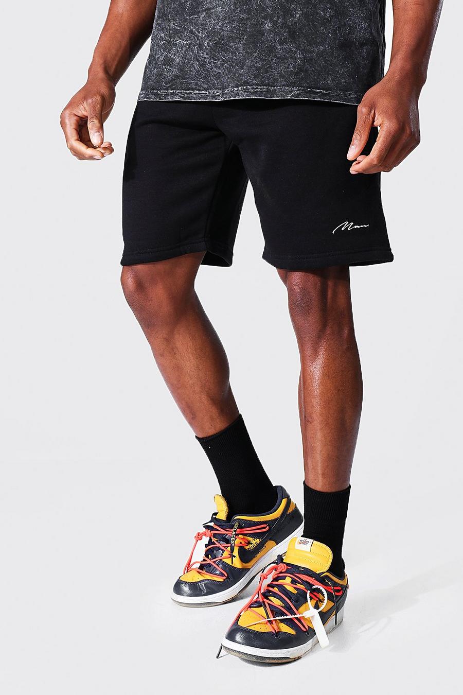Black Man Signature Regular Jersey Shorts image number 1