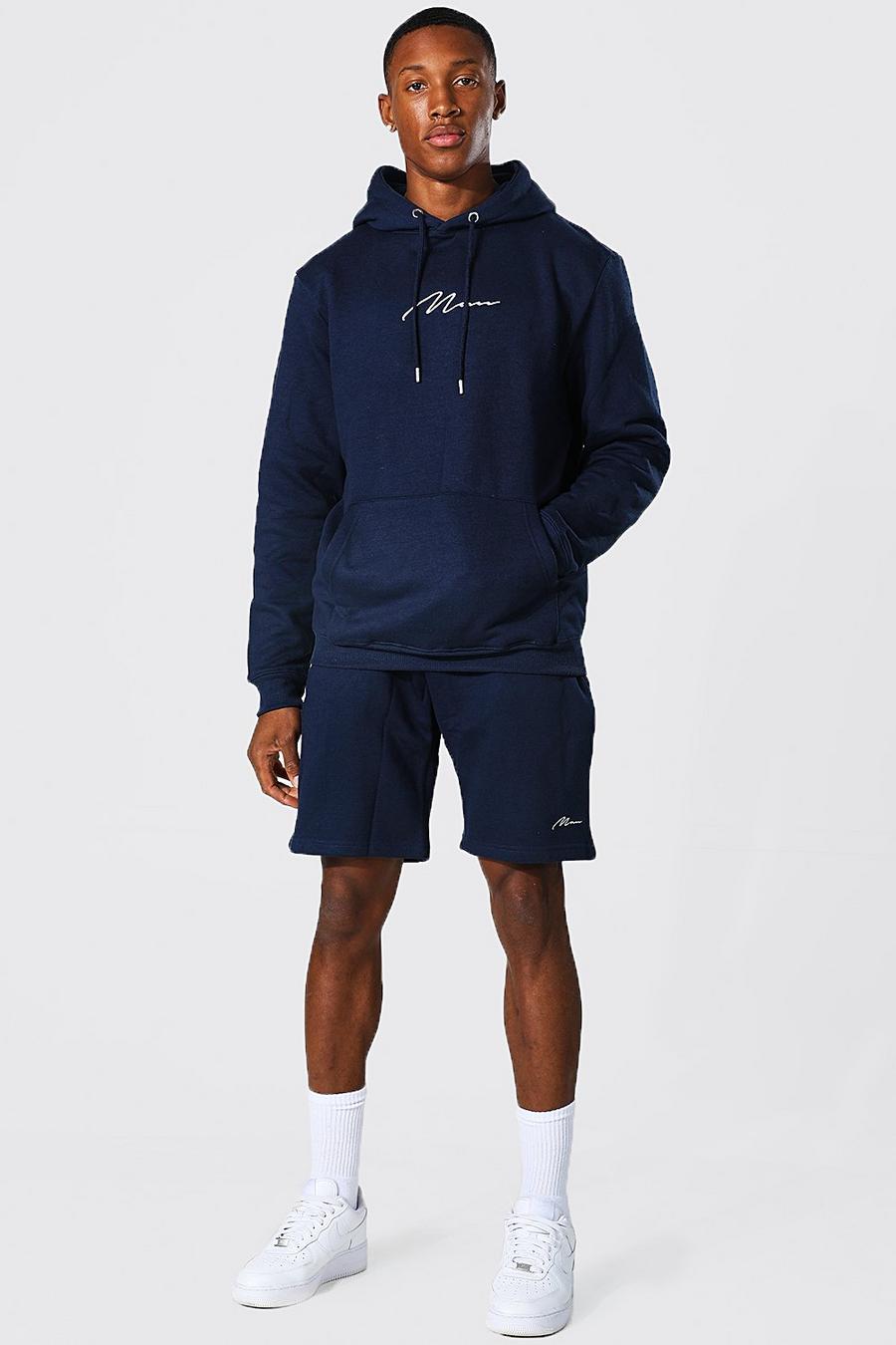 Navy Man Signature Short Hooded Tracksuit image number 1