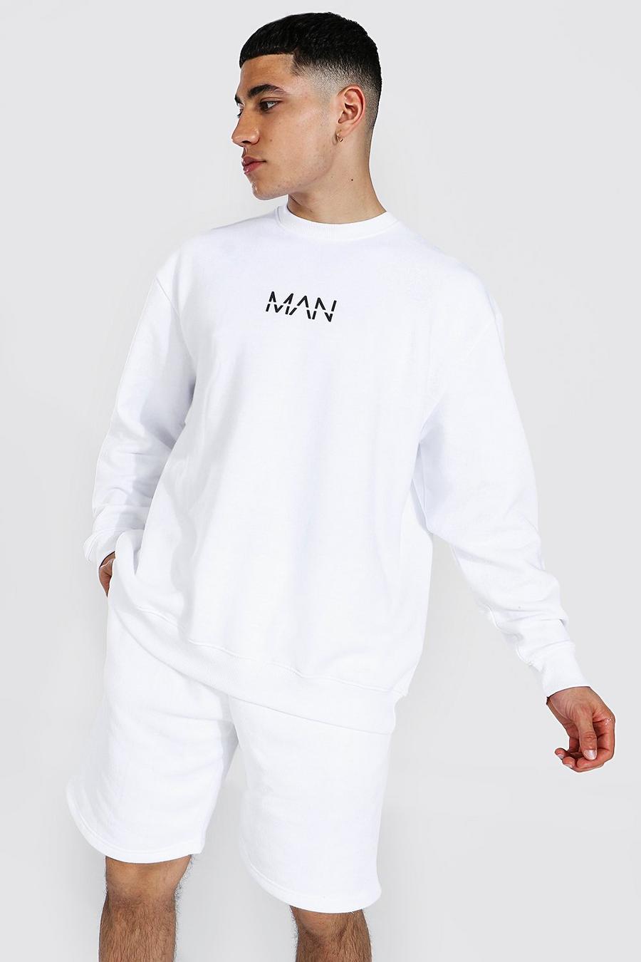 White Recycled Original Man Regular Sweatshirt image number 1