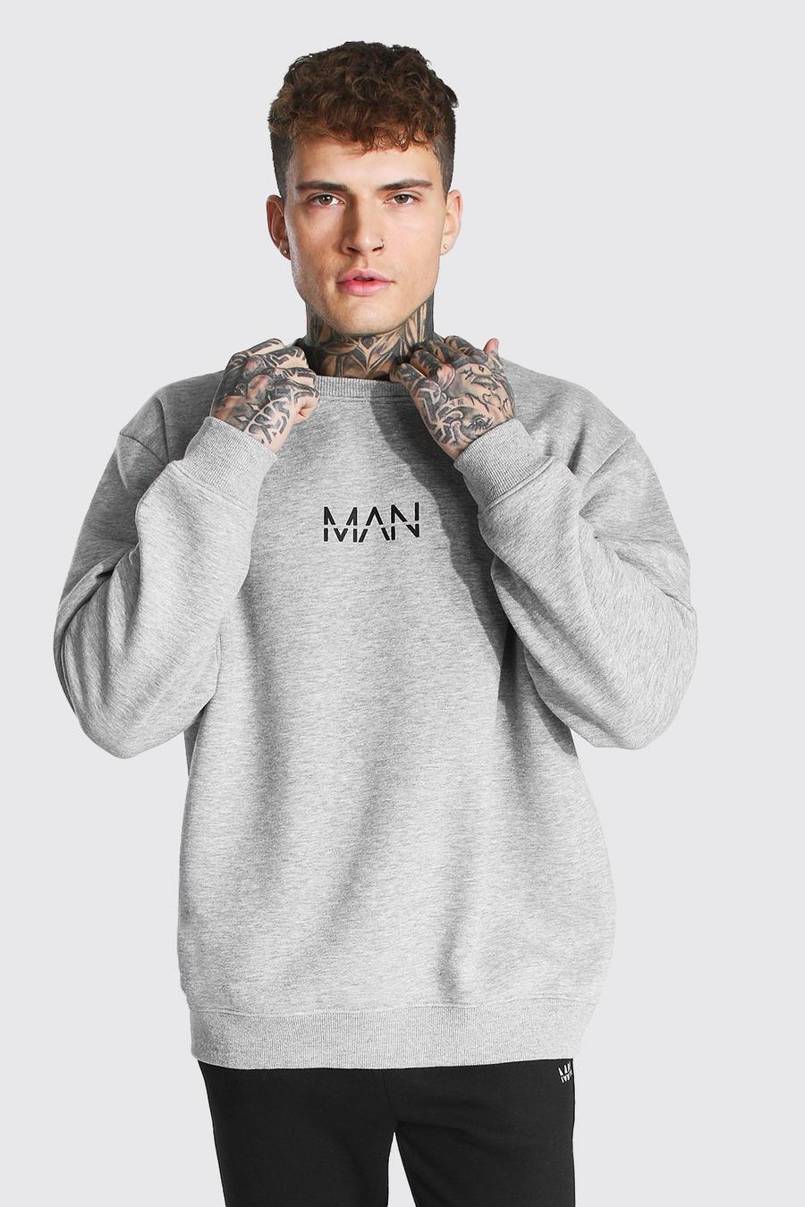 Grey marl Original MAN Oversize sweatshirt i återvunnet tyg image number 1