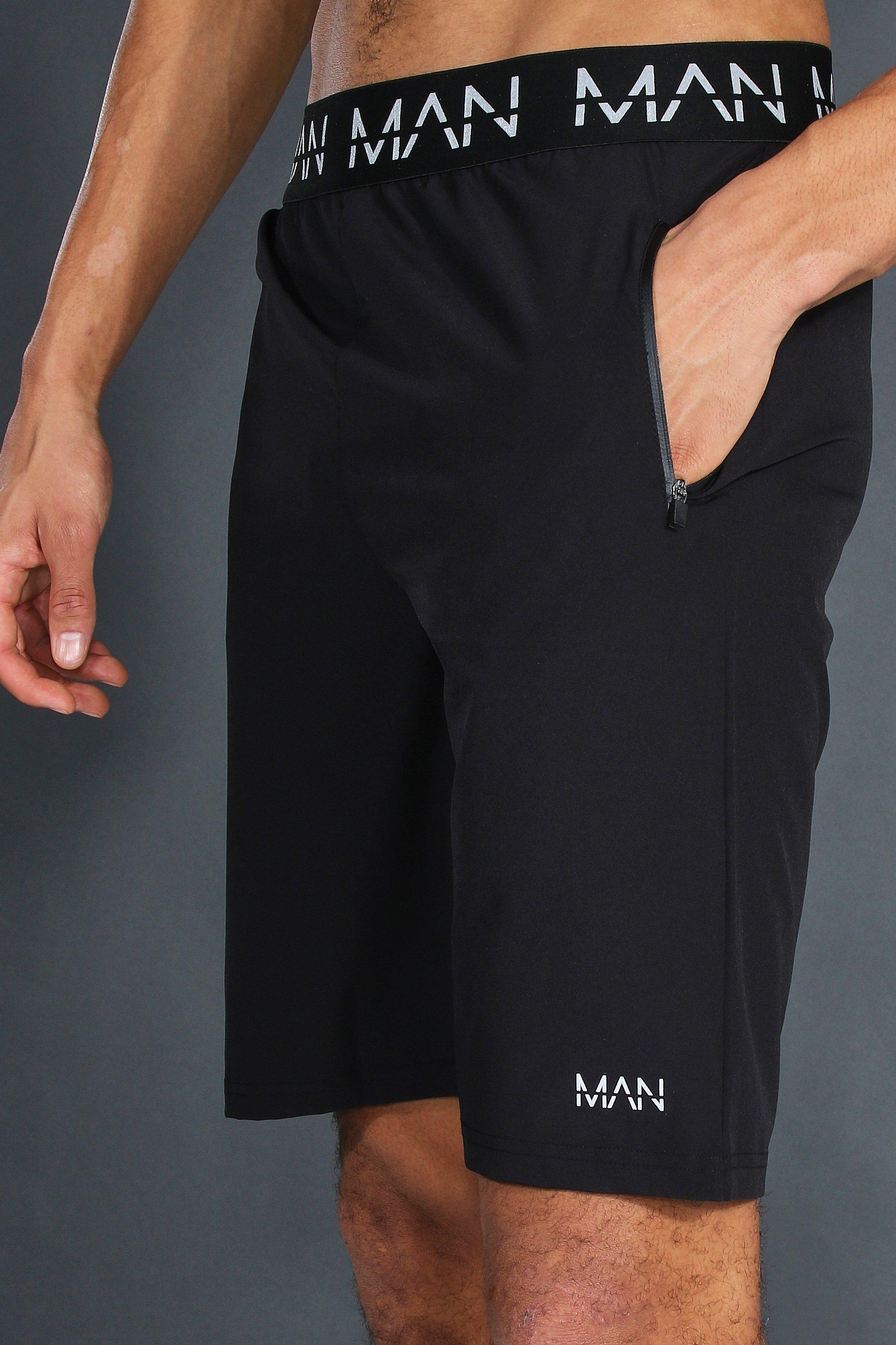 Tall Man Active Gym Shorts With Zip Pockets