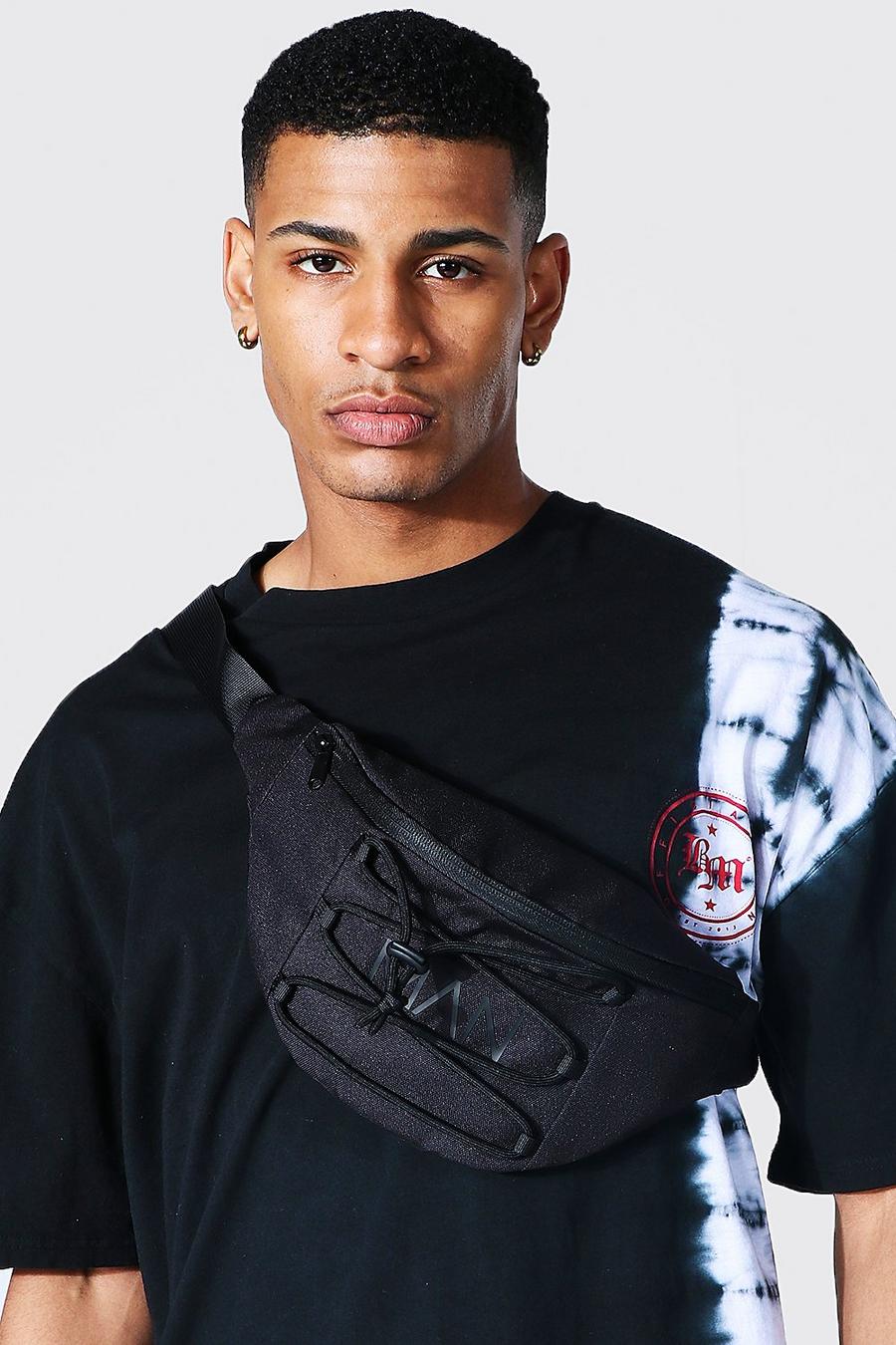 Man Branded Fanny Pack With Lace Up Detail image number 1