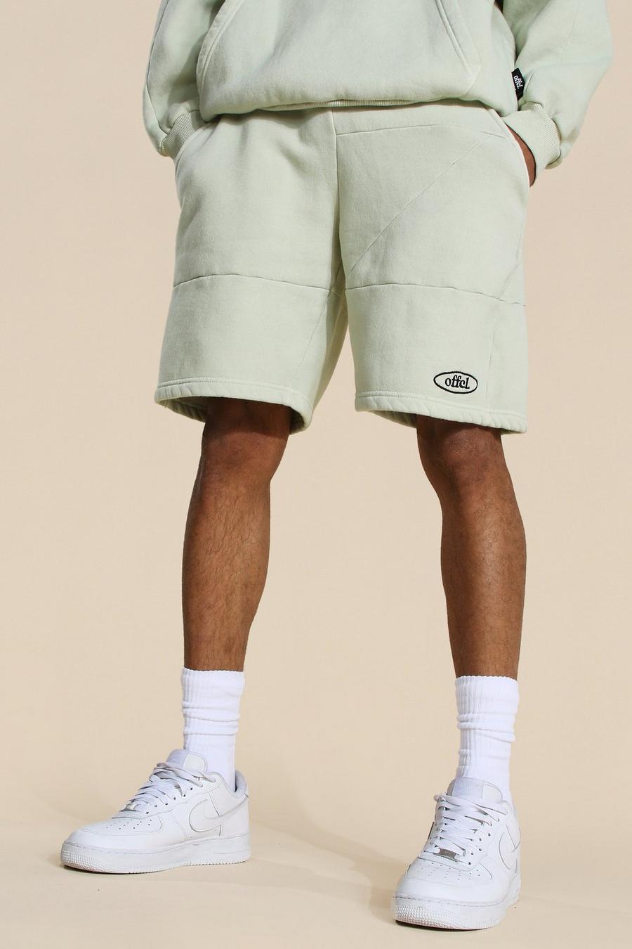 Oversized Official Panelled Washed Shorts image number 1