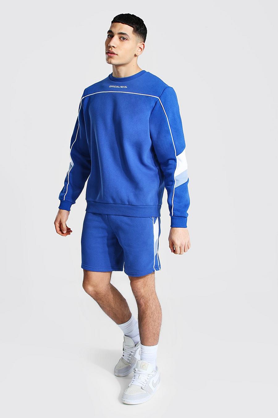 Blue bleu Official Man Short Sweater Tracksuit image number 1