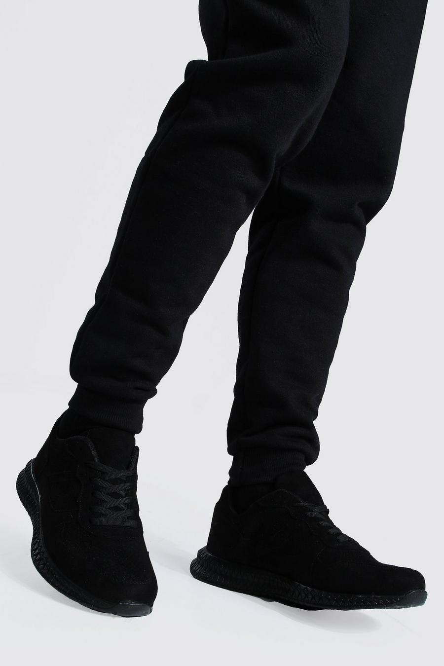 שחור נעלי ספורט עם פאנל זמש image number 1