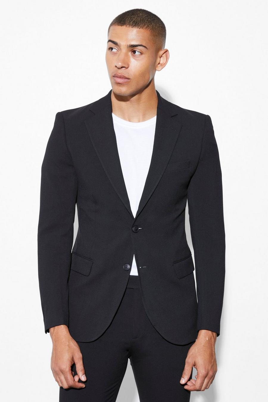 Single Breasted Slim Longline Suit Jacket