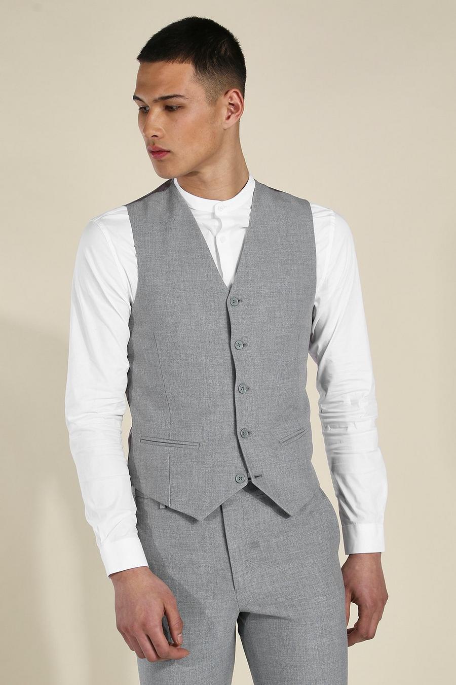 Grey Grå kostymväst i skinny fit image number 1