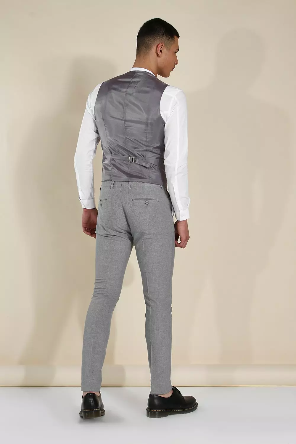 Skinny Grey Waistcoat Boohoo