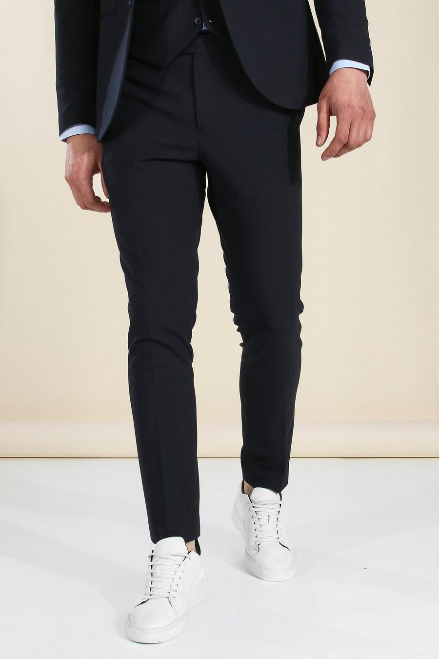 Skinny Dark Navy Suit Trousers image number 1