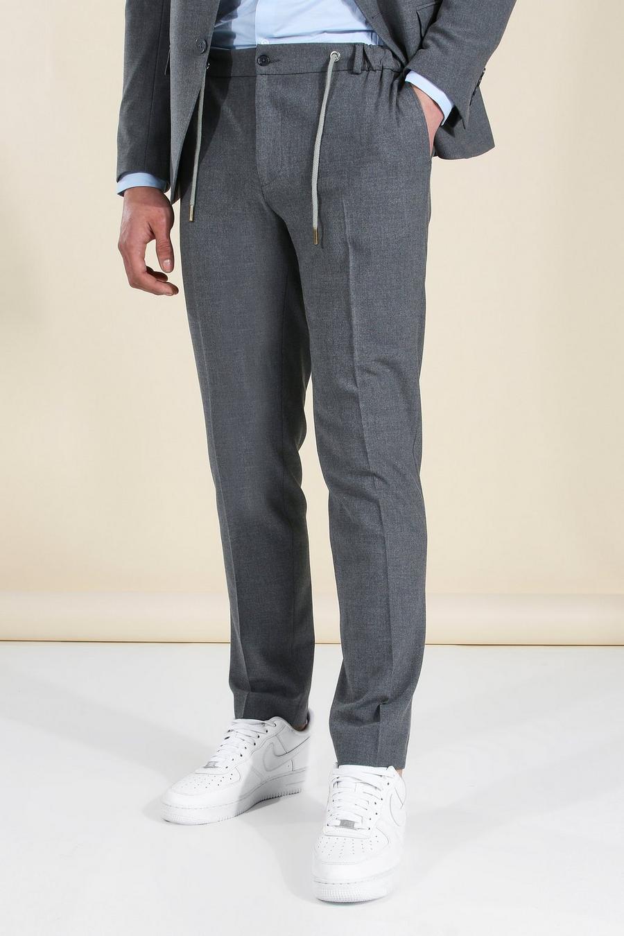 Men's Slim Grey Jogger Pants | boohoo
