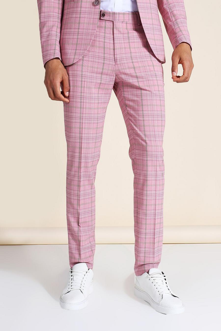 Purple Skinny Check Suit Pants image number 1
