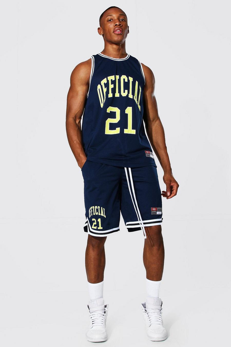 Navy Man Official Mesh Tank And Basketball Set image number 1