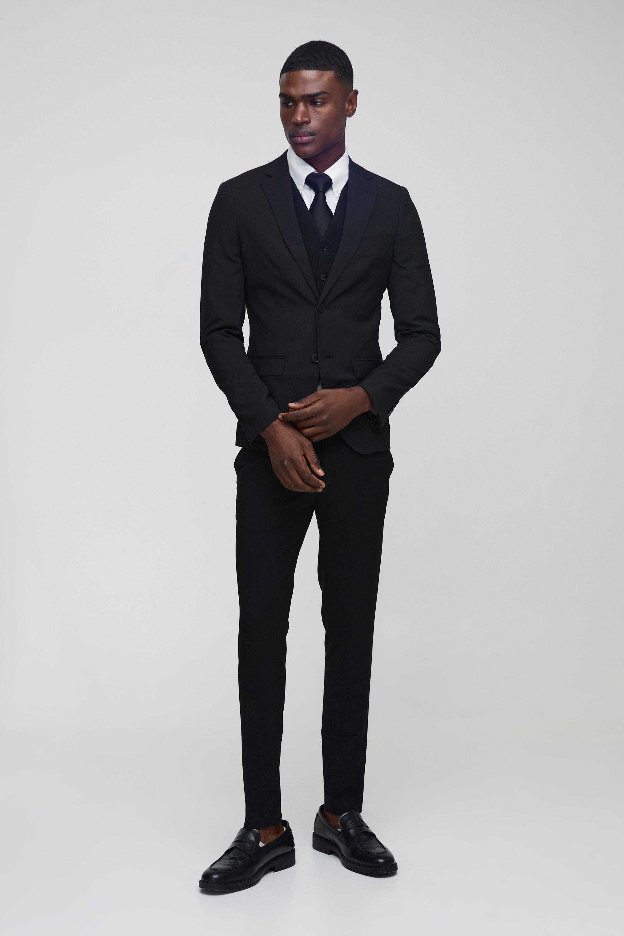 Super Skinny Black Suit Pants