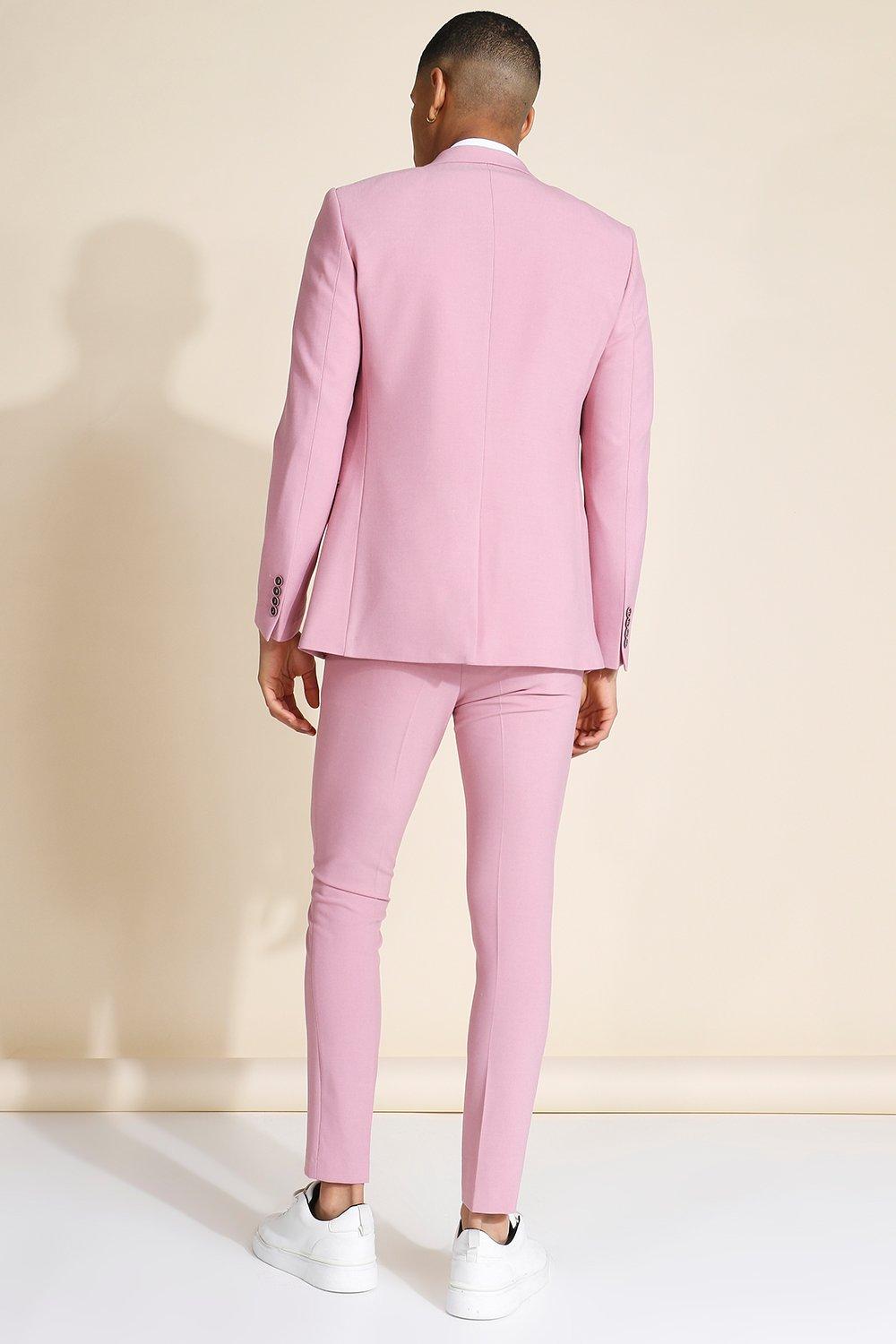 Skinny Fit Suit Pants - Pink - Men