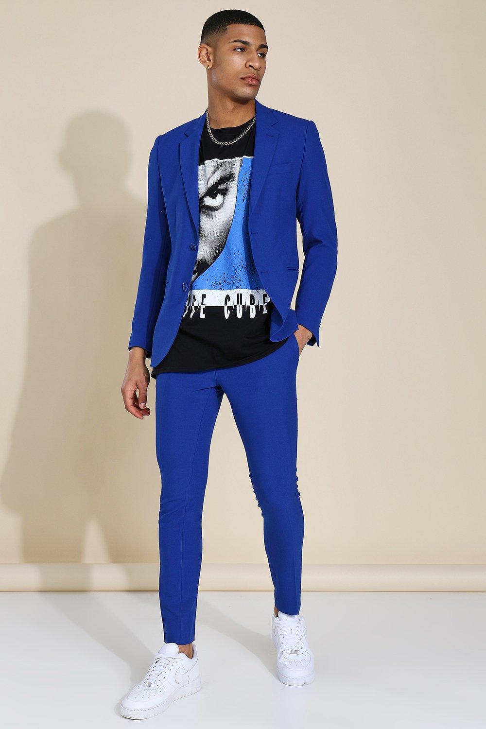 Super skinny 2025 blue suit