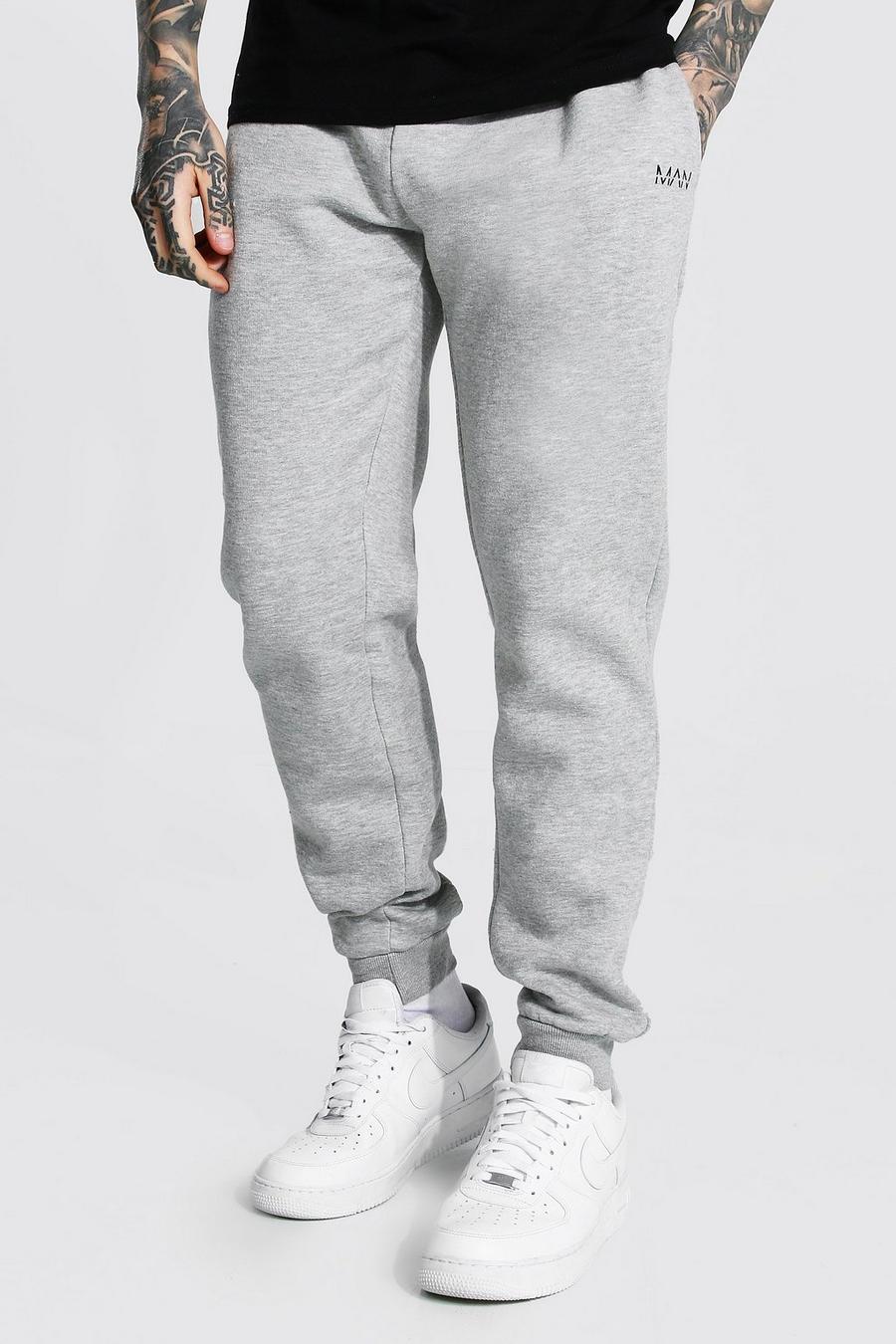 Regular Fit Jogginghosen mit Man-Streifen, Grau grey