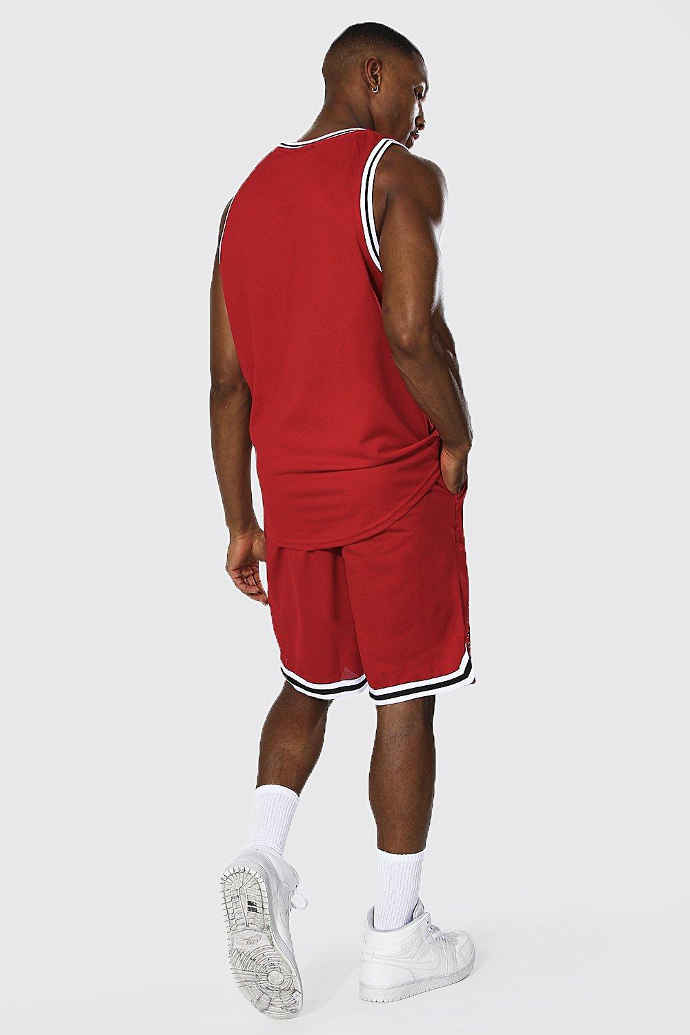 Man Official Mesh Tank Top And Basketball Short Set