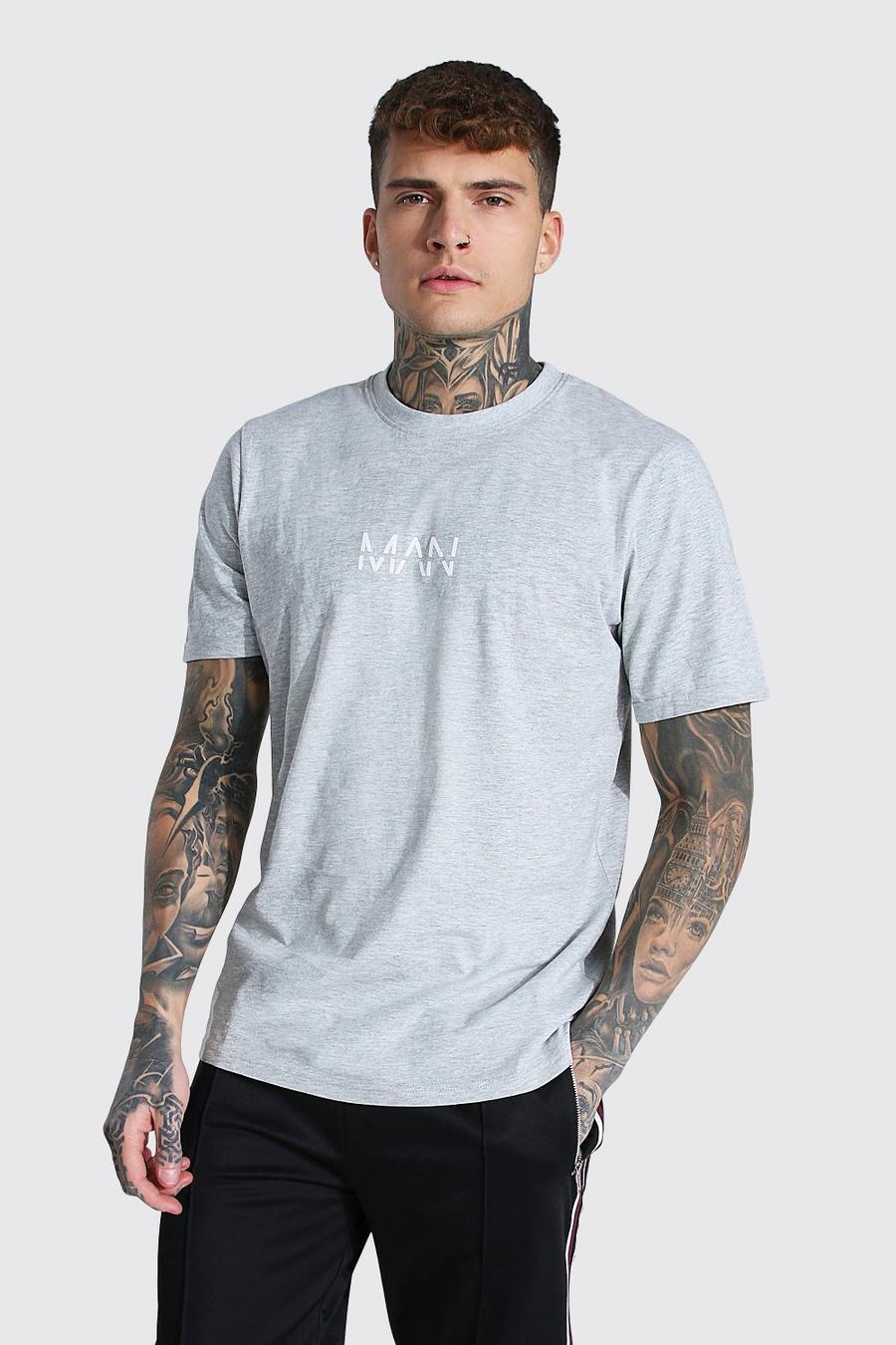 Orignal Man Crewneck T-Shirt mit gerollten Ärmeln, Grey marl image number 1