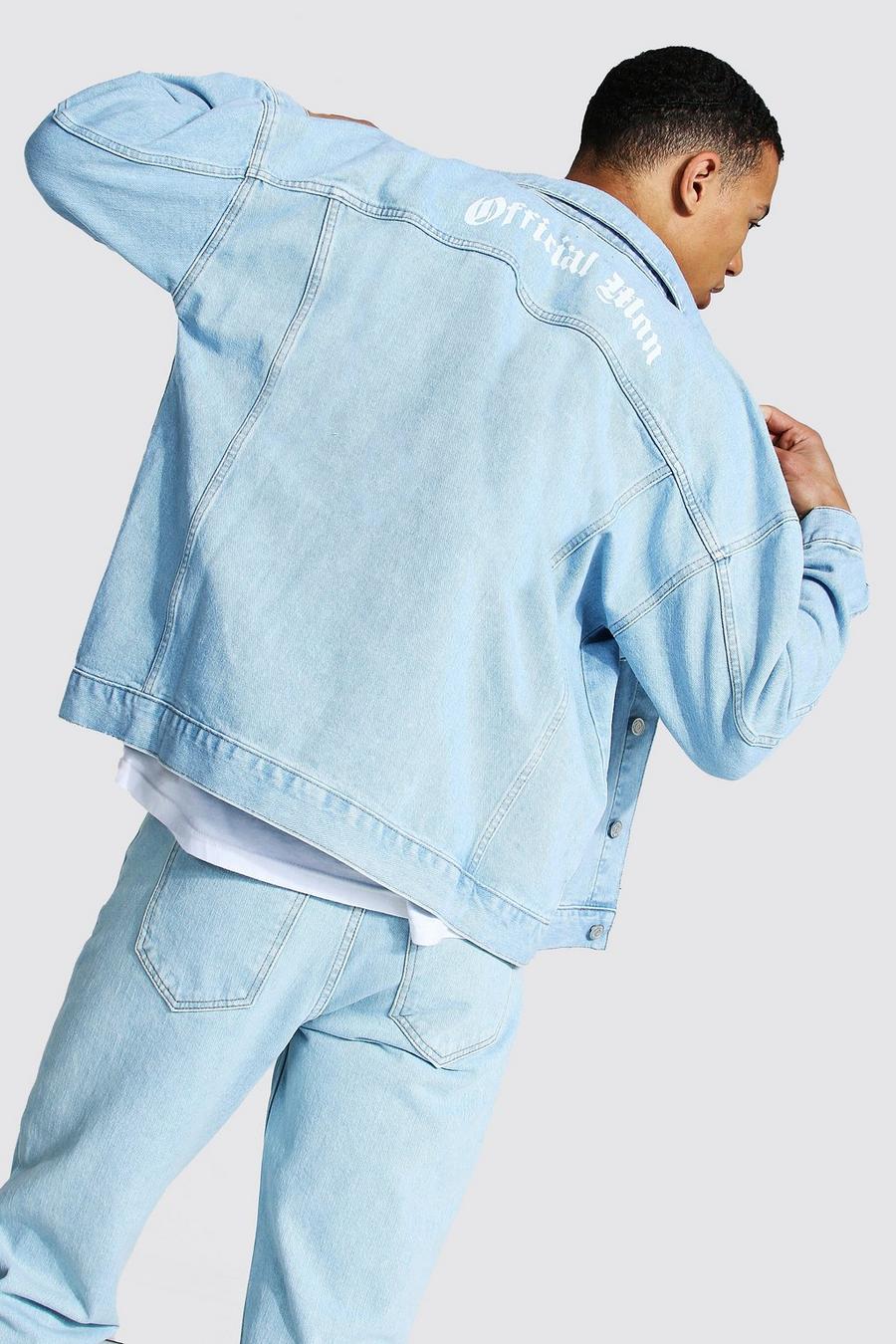 Light blue Tall - Official MAN Jeansjacka med tryck image number 1